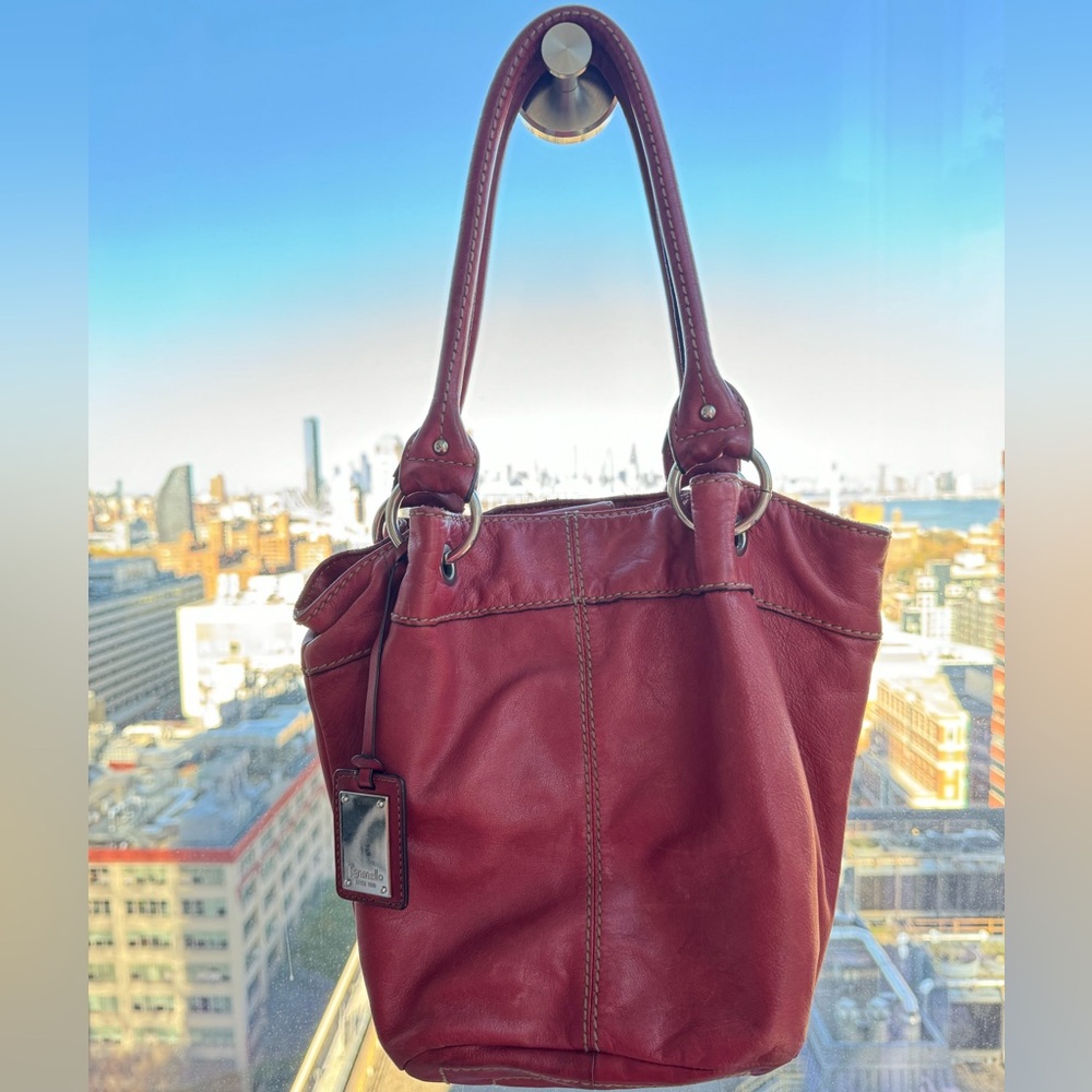 SOLD Red Tignanello Shoulder Tote Bag